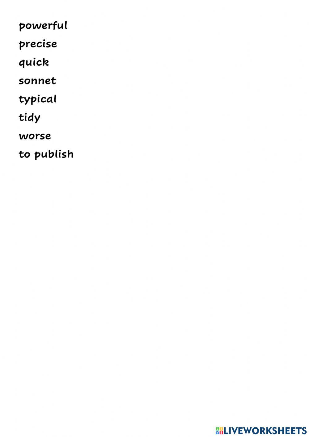 Vocabulario. English