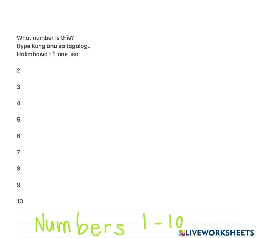 Spell numbers worksheet Live Worksheets