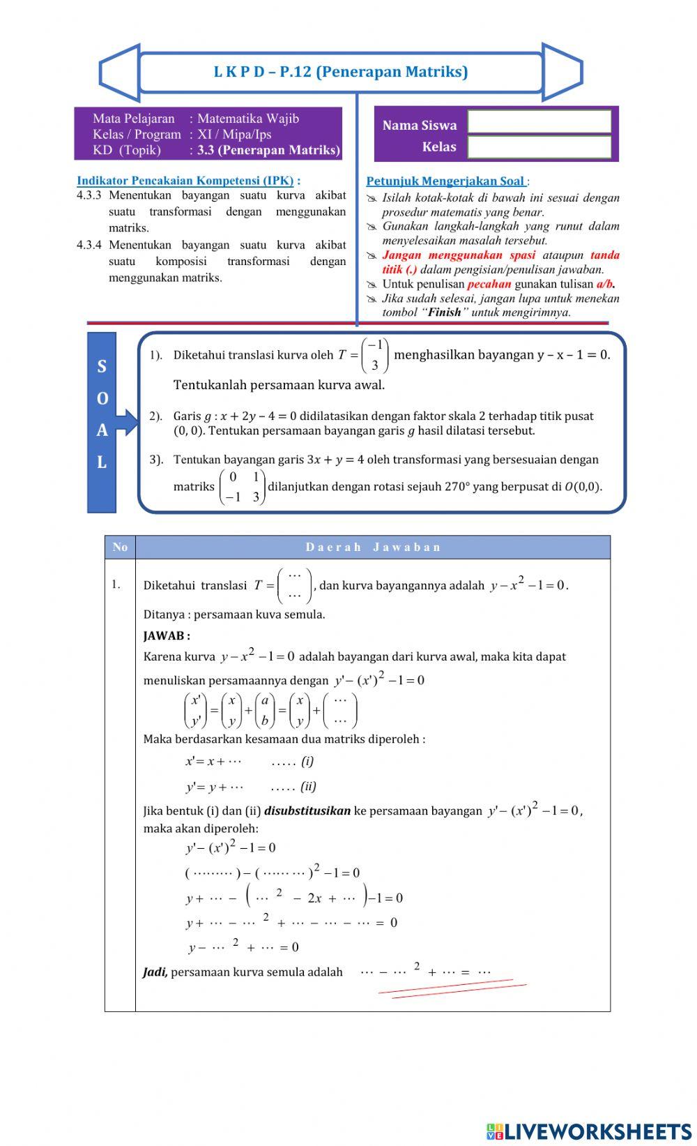 LKPD Penertapan Matriks pada Trans.Geo