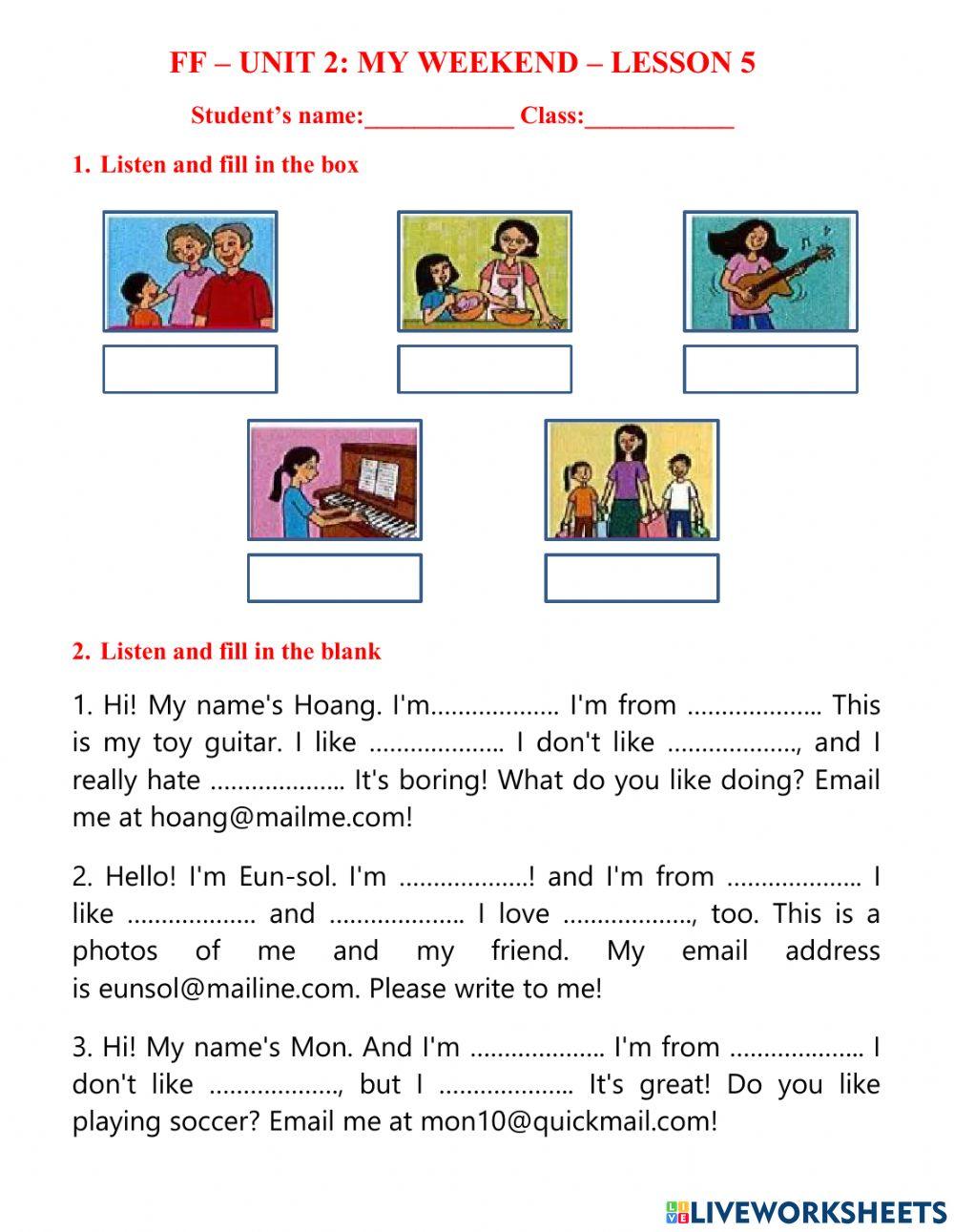 FF- Unit 2 - Lesson 5