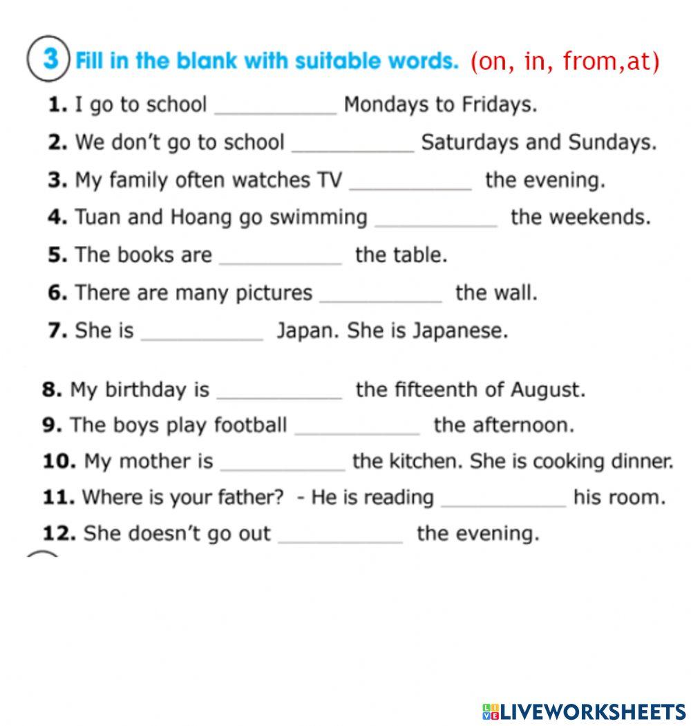 Grade 4 online exercise for g4 | Live Worksheets