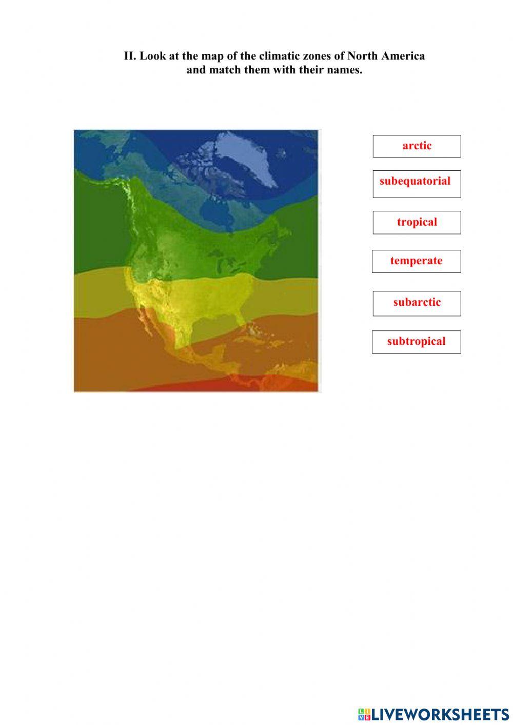 North America climatic zones