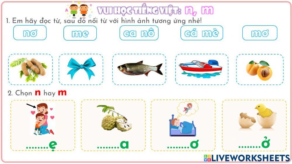 Phiếu ôn tập n, m