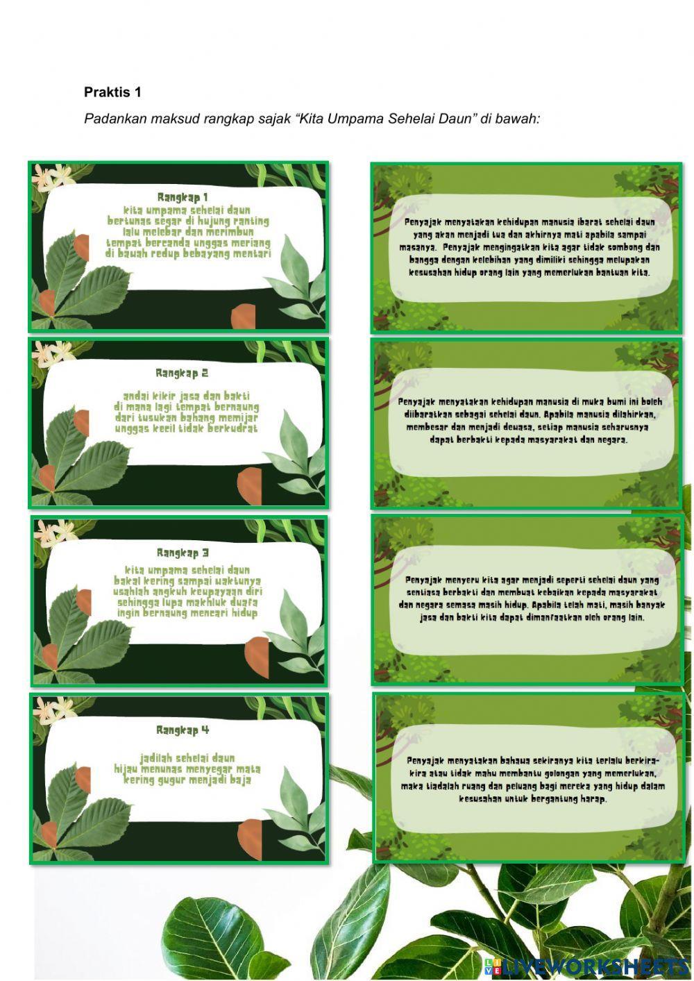 Sajak Kita Umpama Sehelai Daun