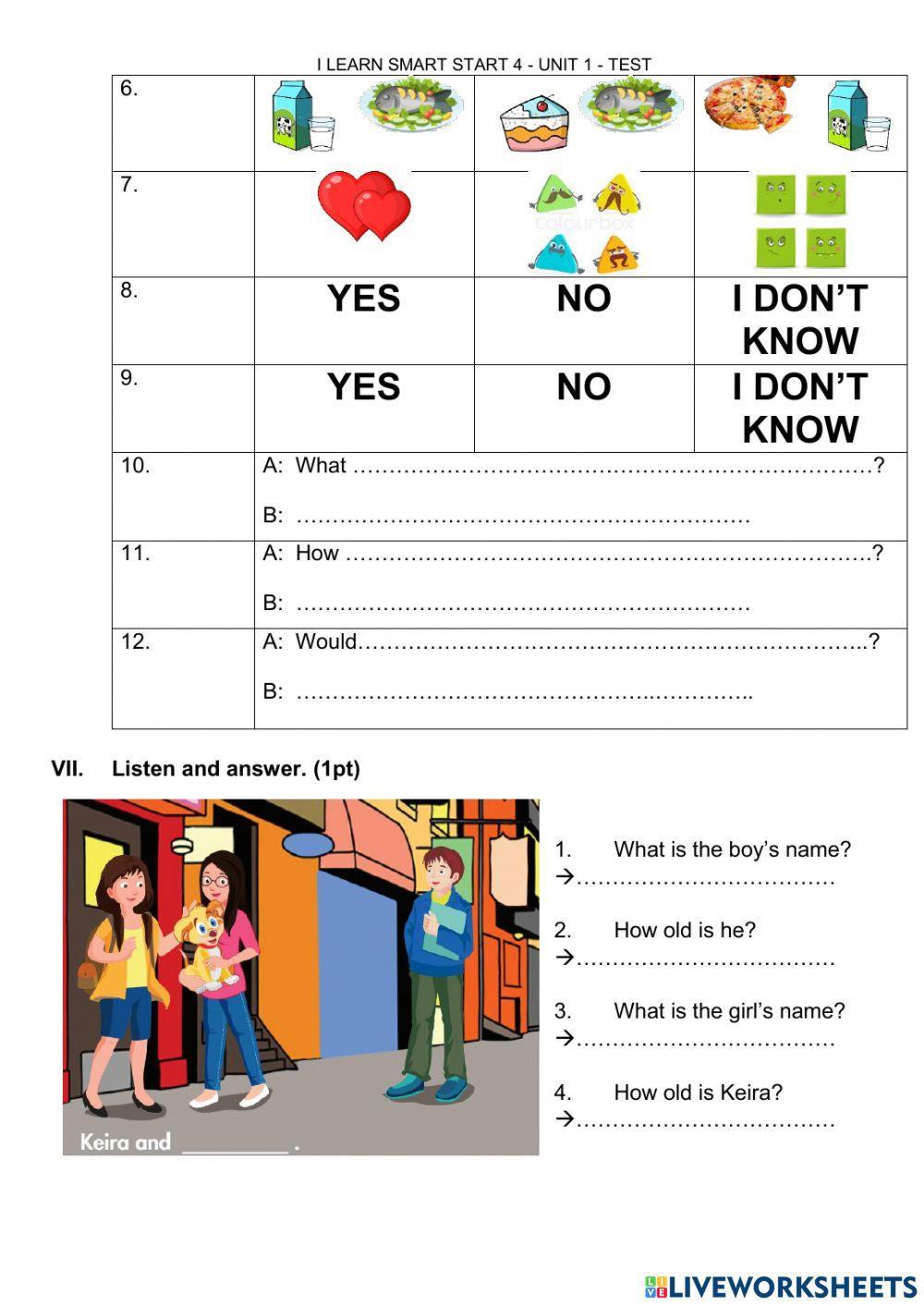 I learn smart start 4-unit1-test