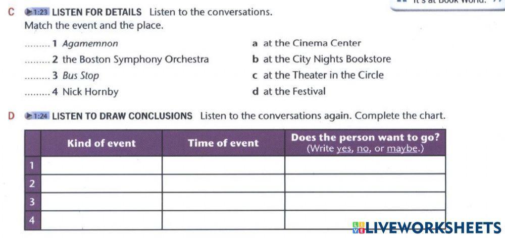 Listening. Details. Events.