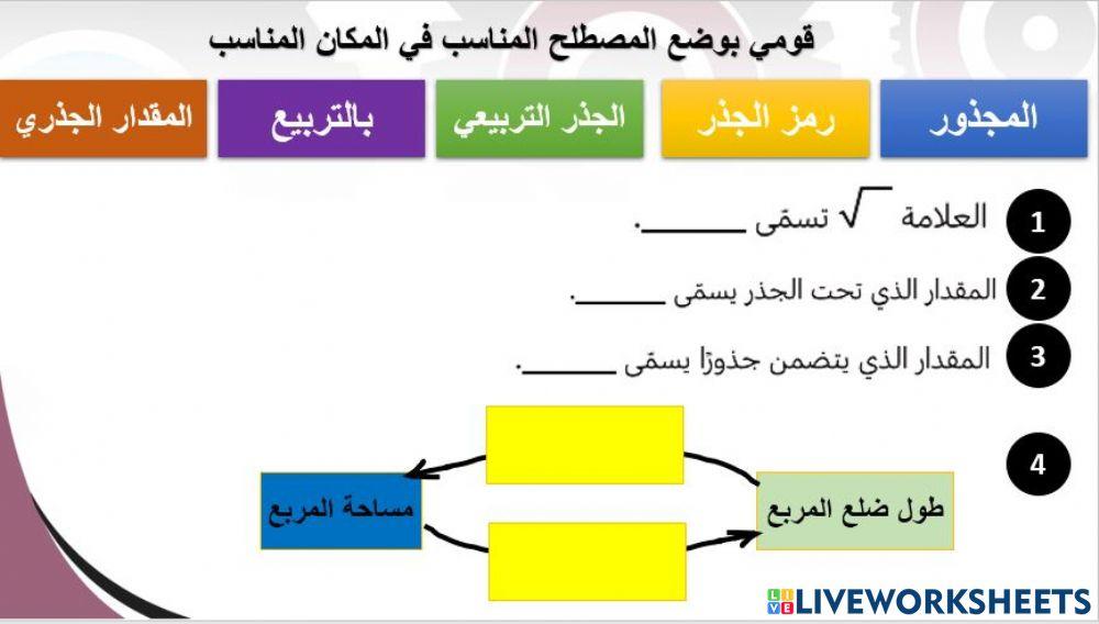 إعادة كتابة المقادير الجذرية