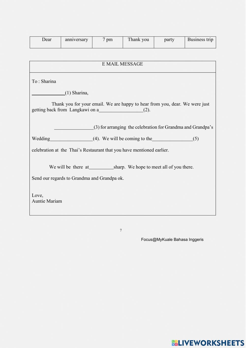 EMAIL WRITING EXERCISE