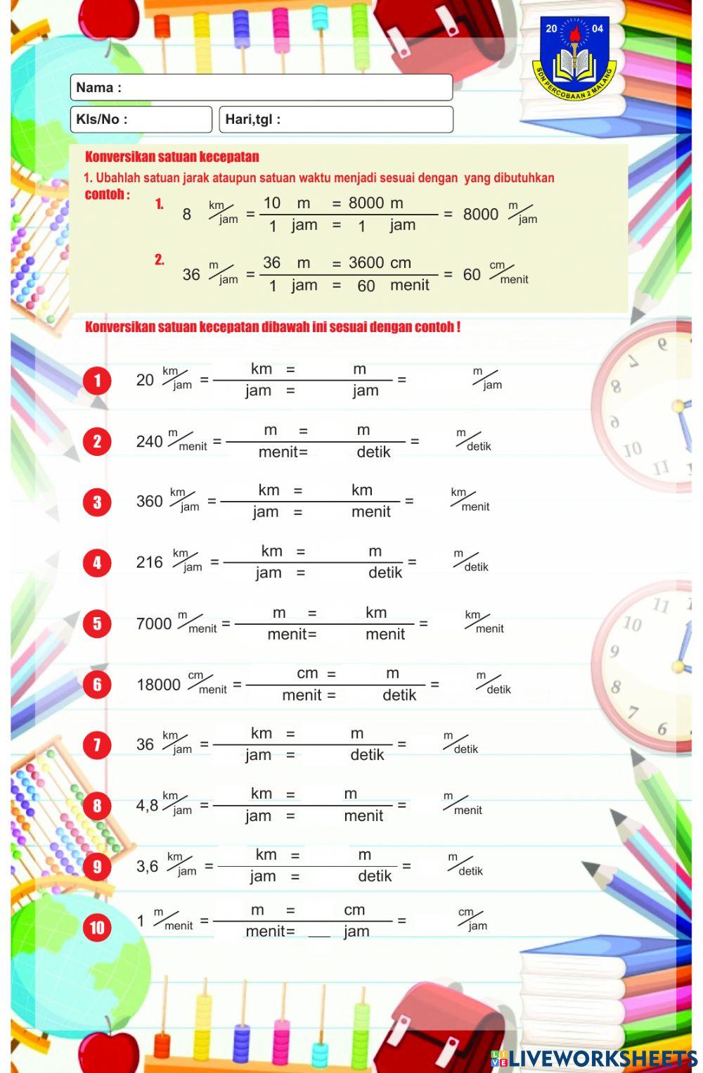 Lkpd mat konversi satuan kecepatan