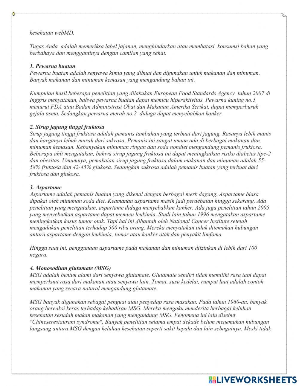 Zat Aditif dan Adiktif