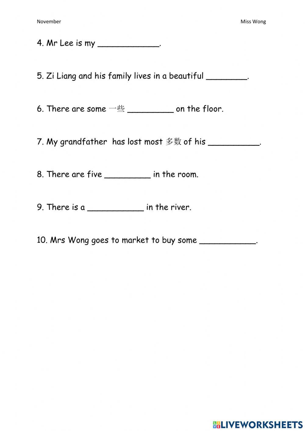 Singular and plural nouns