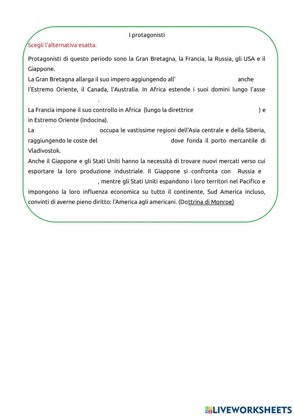 La spartizione imperialistica del mondo