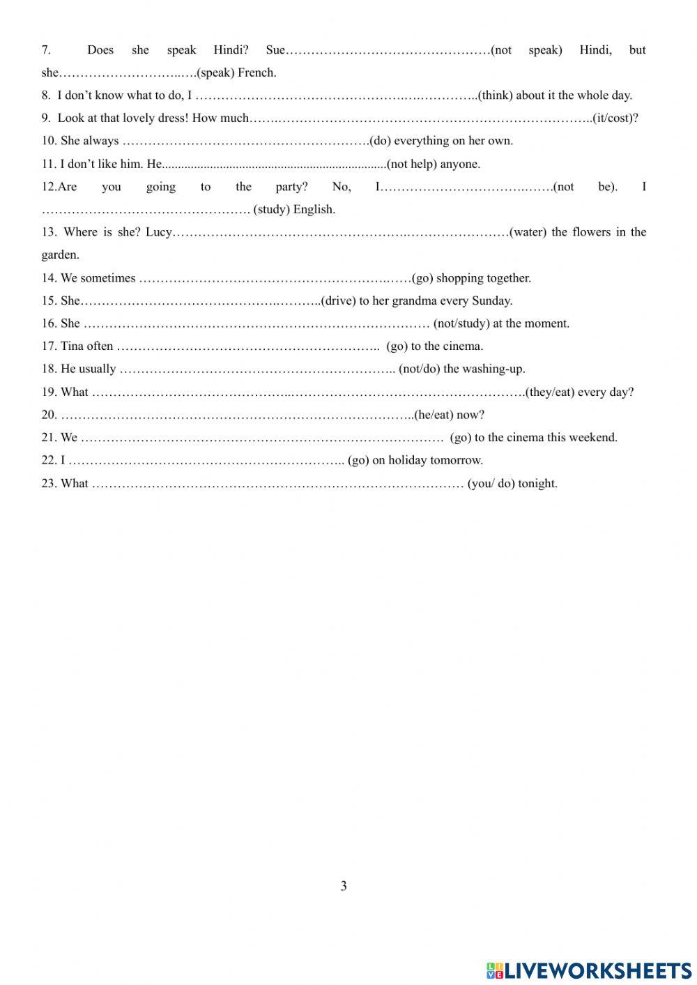 Present Simple - Present Continuous