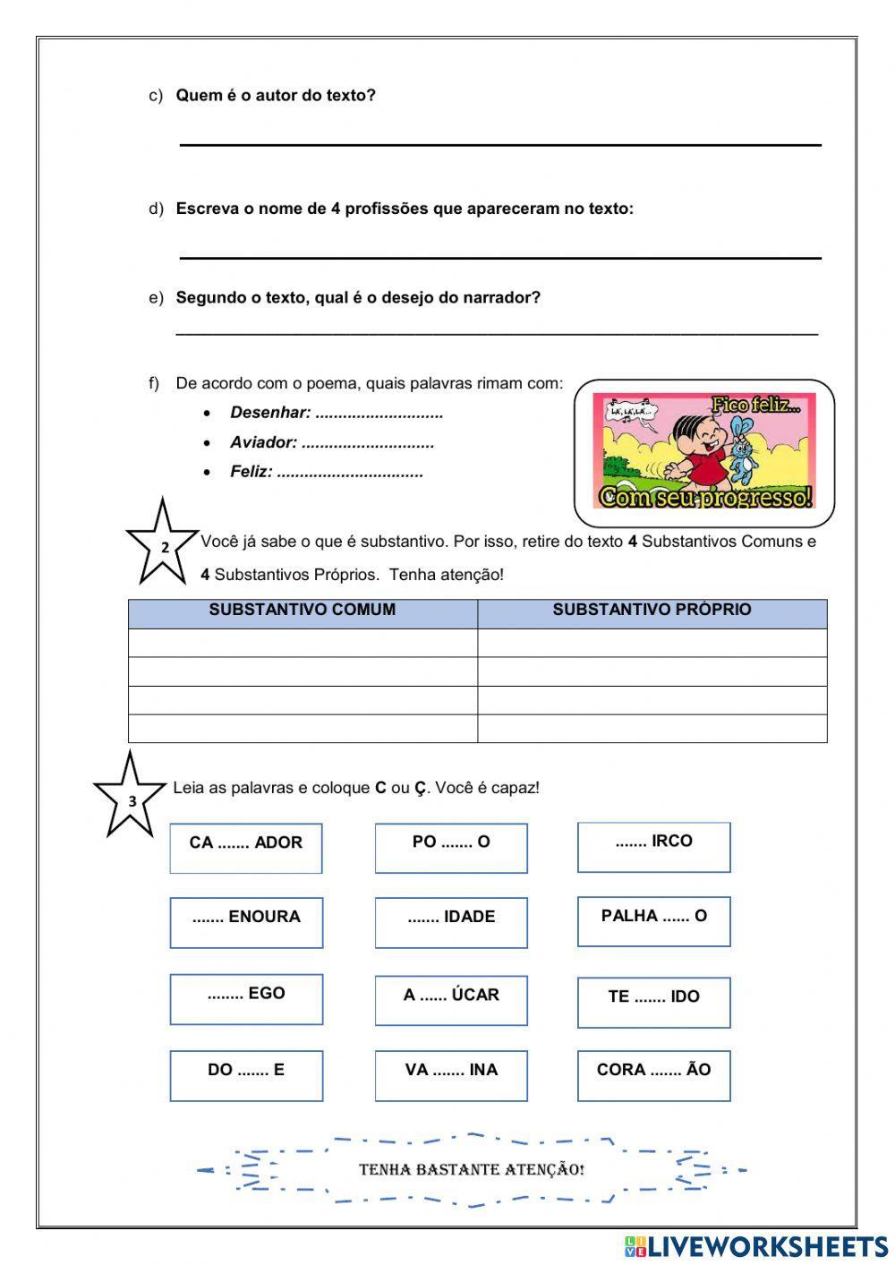 Iii avaliação de português