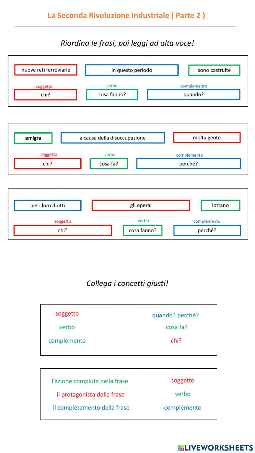 Analisi Logica - Seconda Rivoluzione Industriale - 2