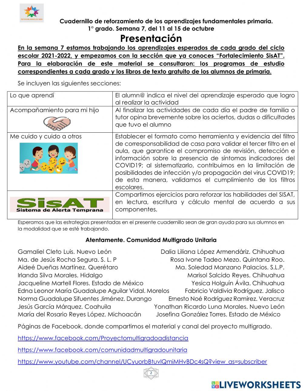 Ejercicios de primer año