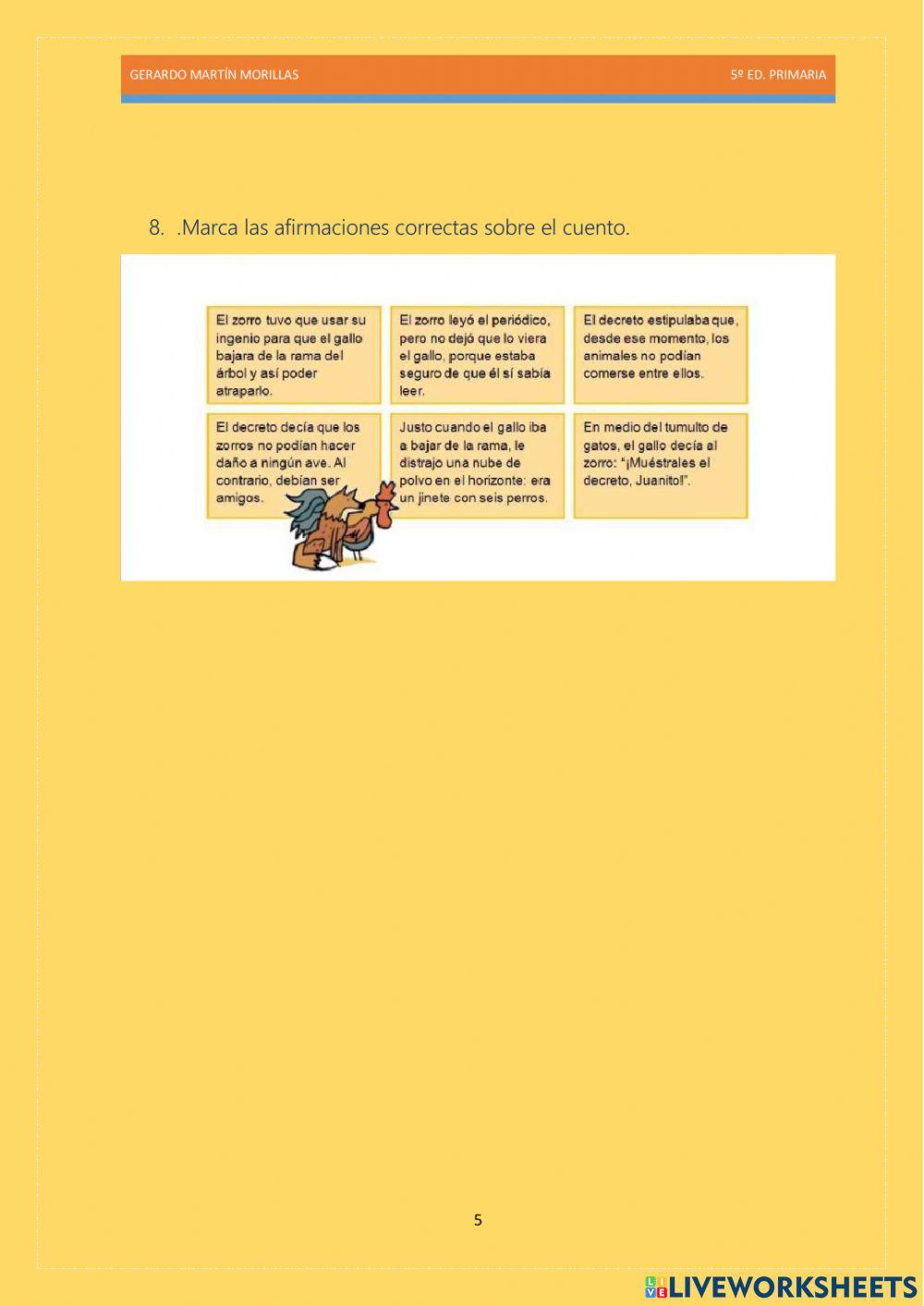 Competencia lectora. Tarea 5.