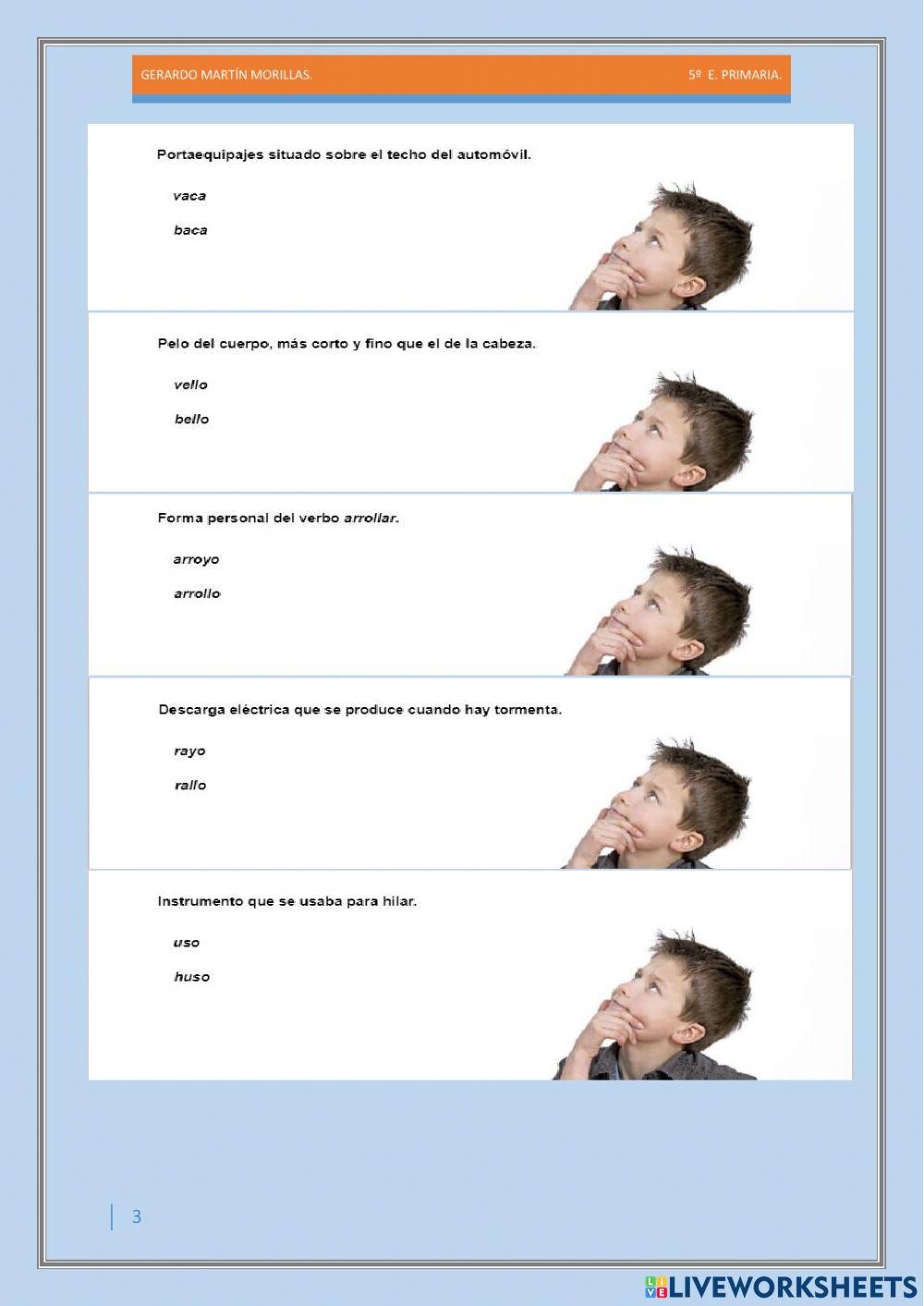 Taller de vocabulario. Ficha 3.