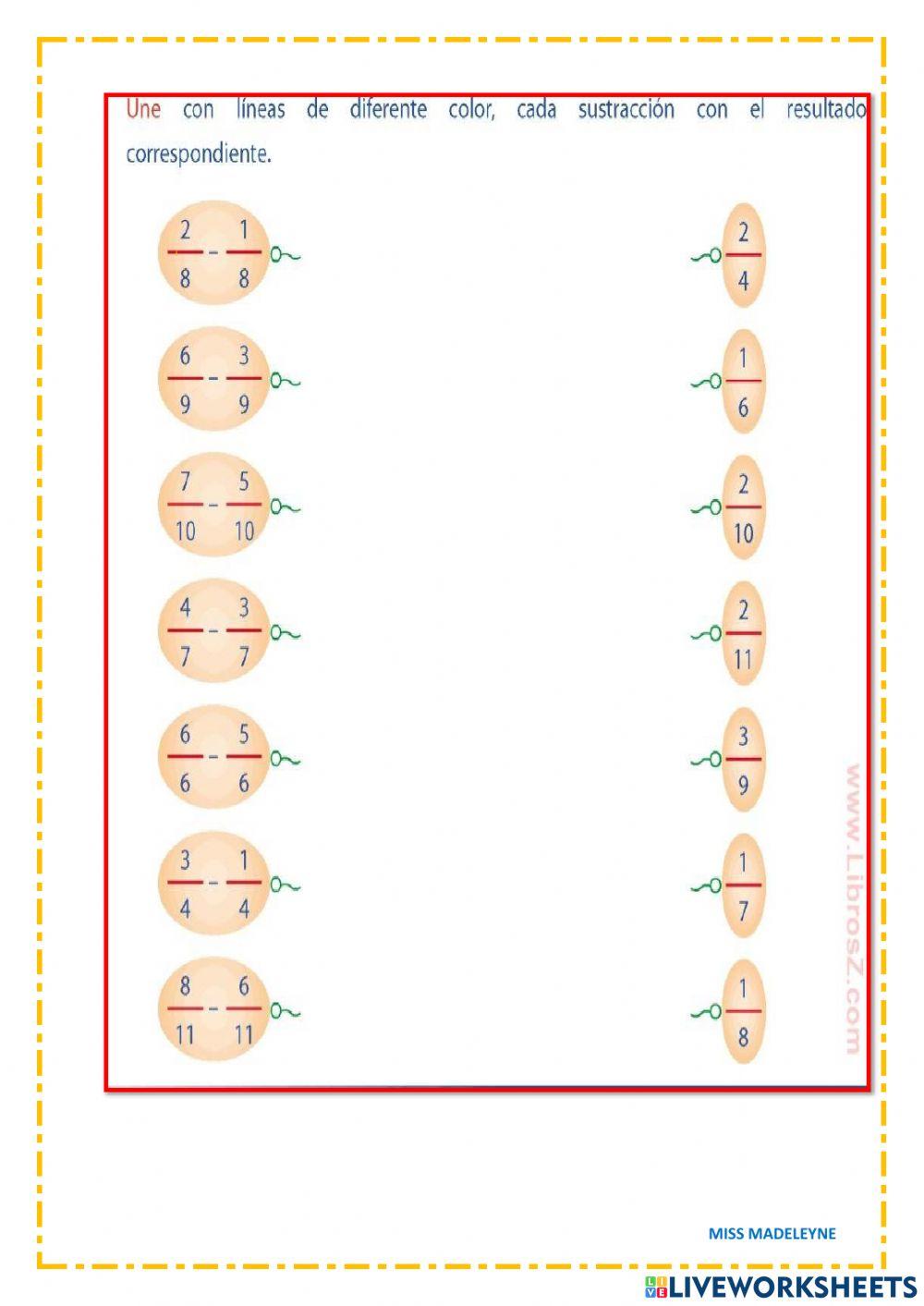 Adiciones y sustracciones de fracciones heterogéneas