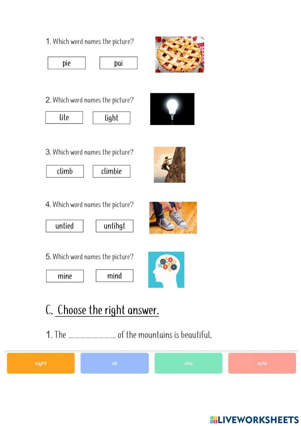 Spelling - phonics exam