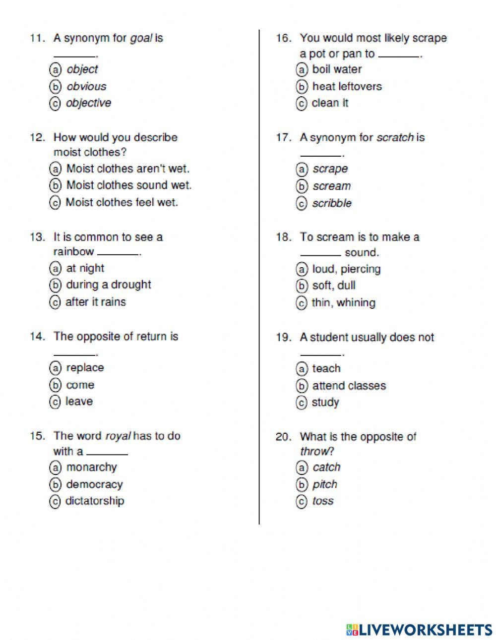 Spelling theme 1 review worksheet live worksheets