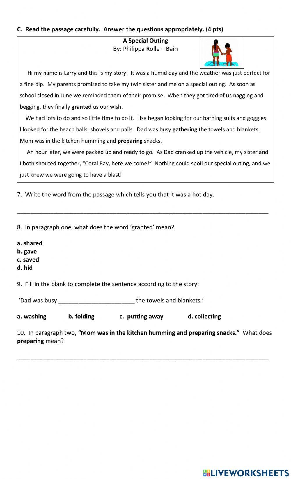 Context Clues Quiz 4