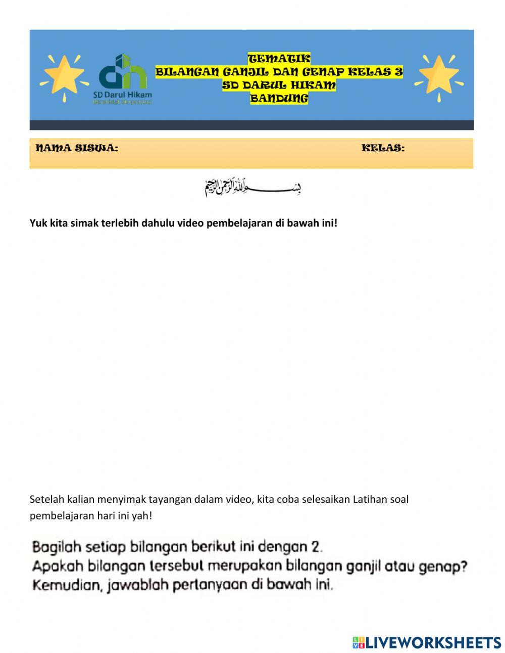 Bilangan Genap & Bilangan Ganjil