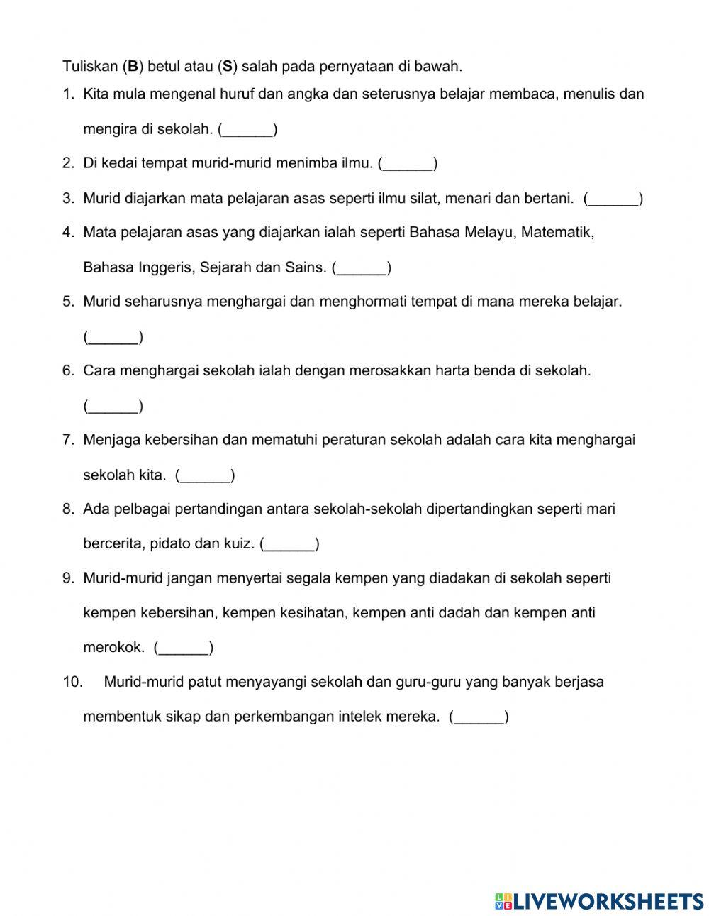 Latihan betul atau salah