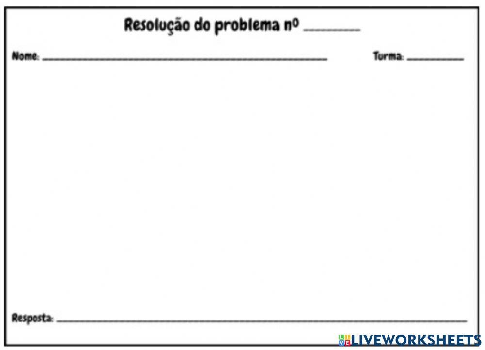 Ficha de resolução da problemoteca Ficha de resolução da problemoteca