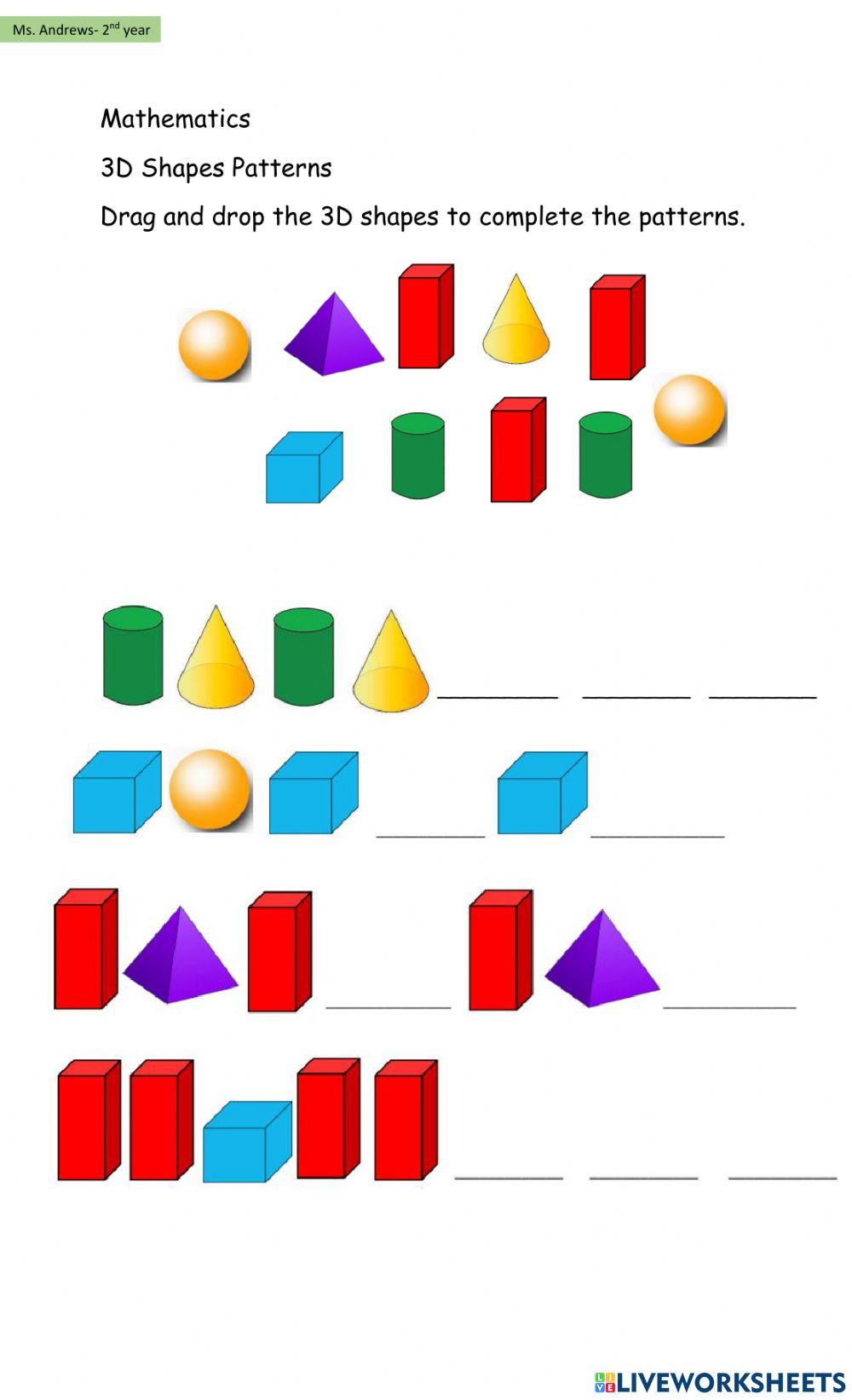 3D Shapes Patterns