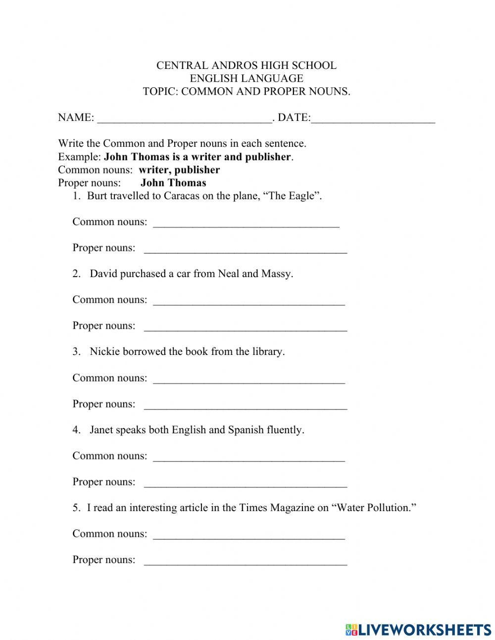 Common and prop free interactive worksheets 6747785