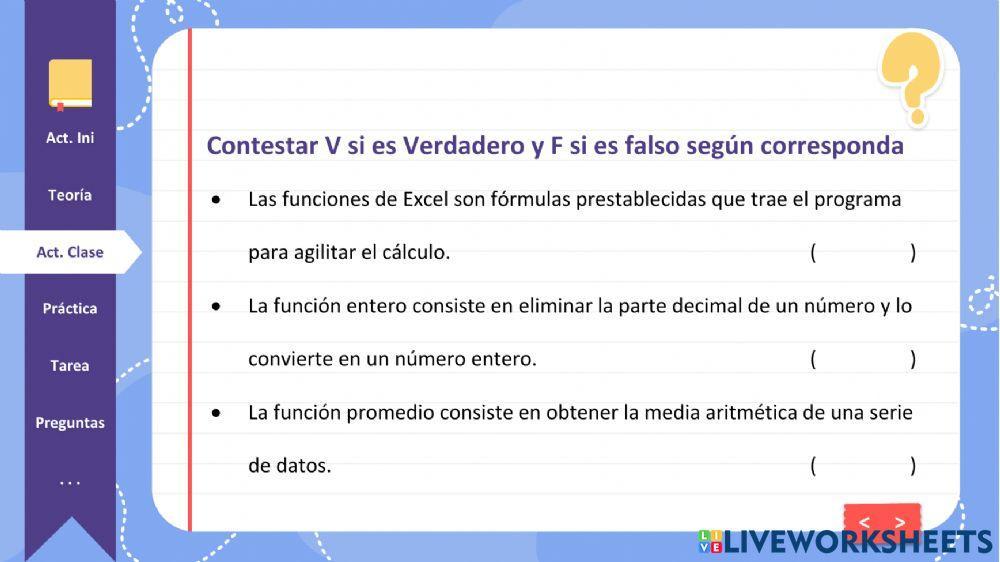 Funciones de Excel