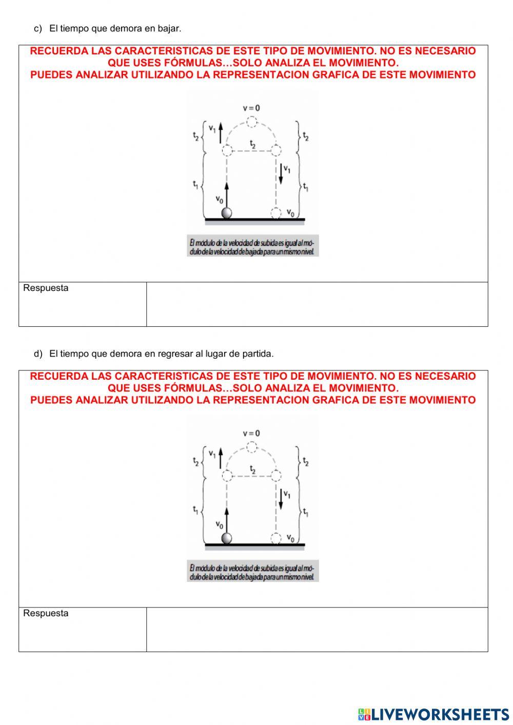 Caida libre y lanzamiento vertical