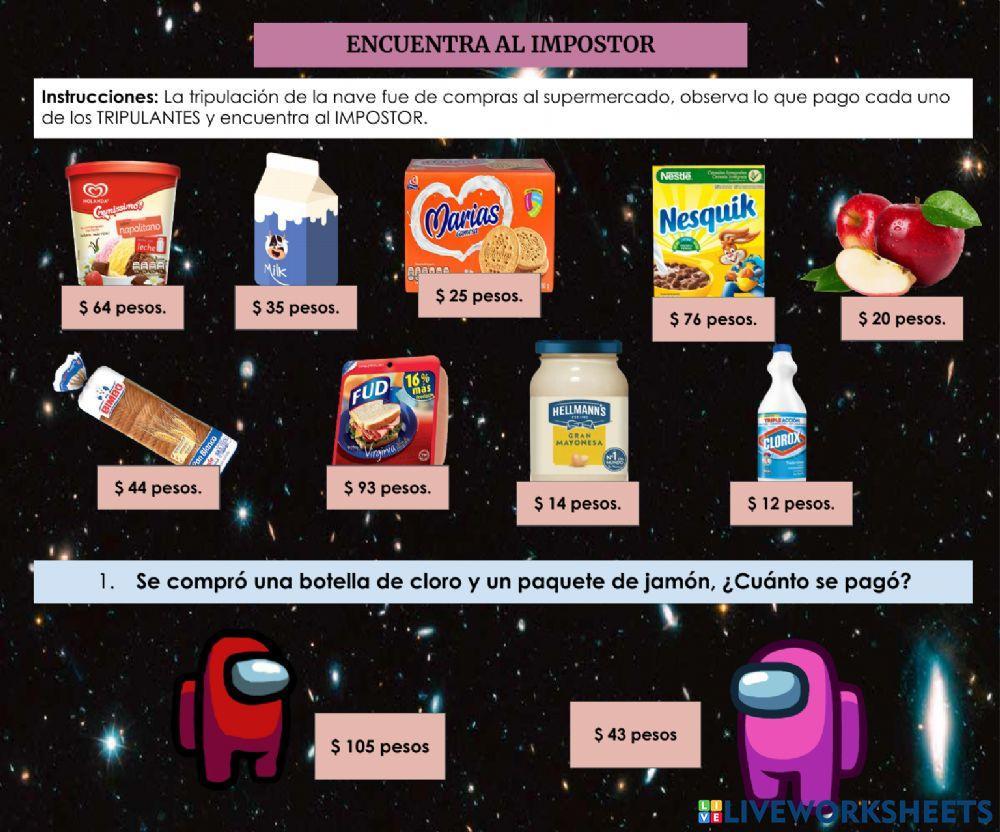 Encuentra al impostor problemas de suma