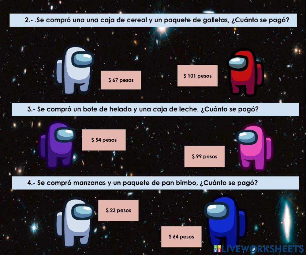 Encuentra al impostor problemas de suma