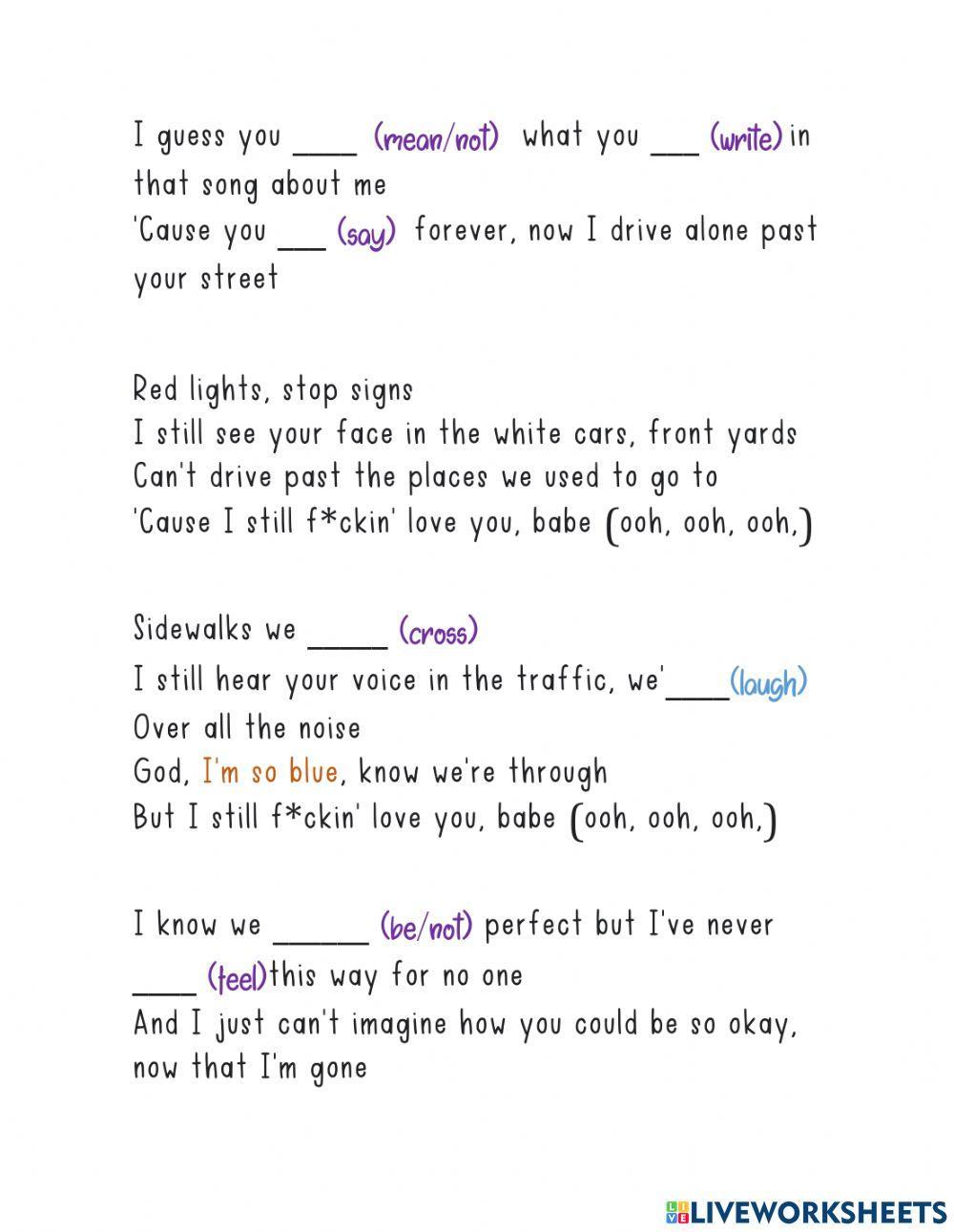 Drivers License-Simple Past and Past Progressive