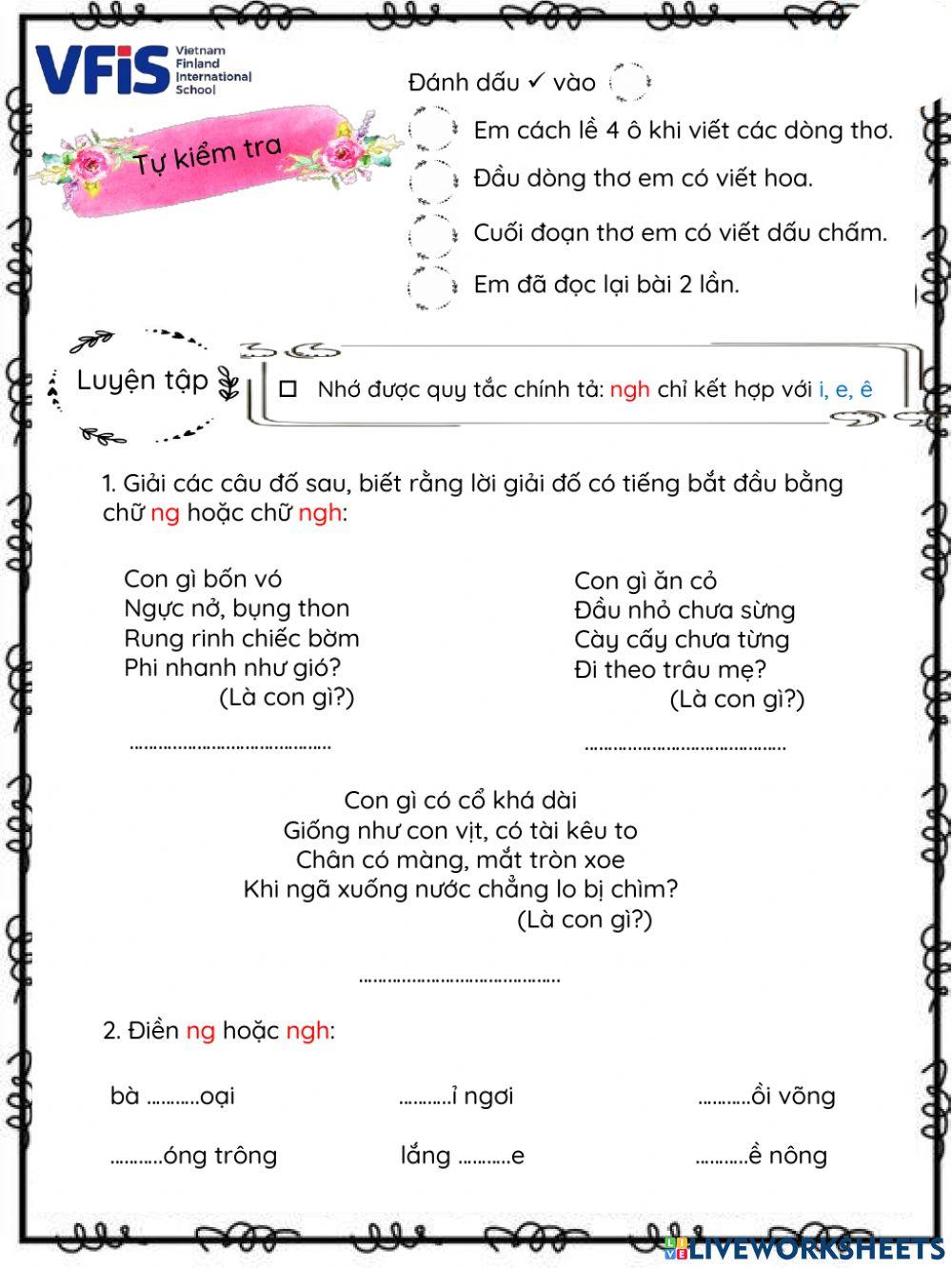 Vietnamese Week 7 - Chính tả 1