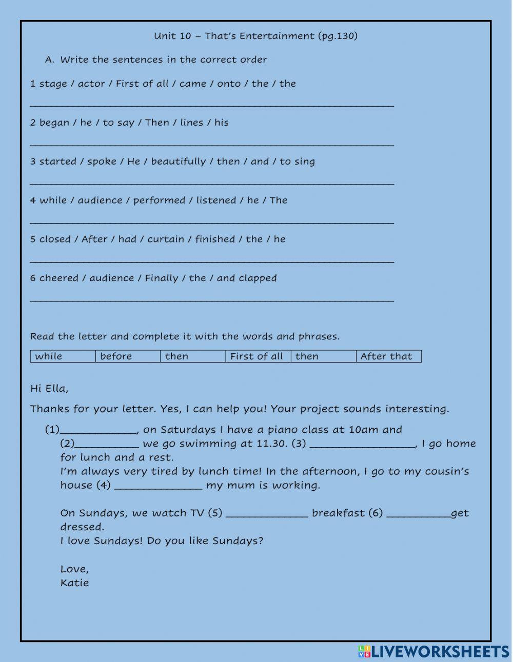 Unit 10 - Close Up (pg.130)