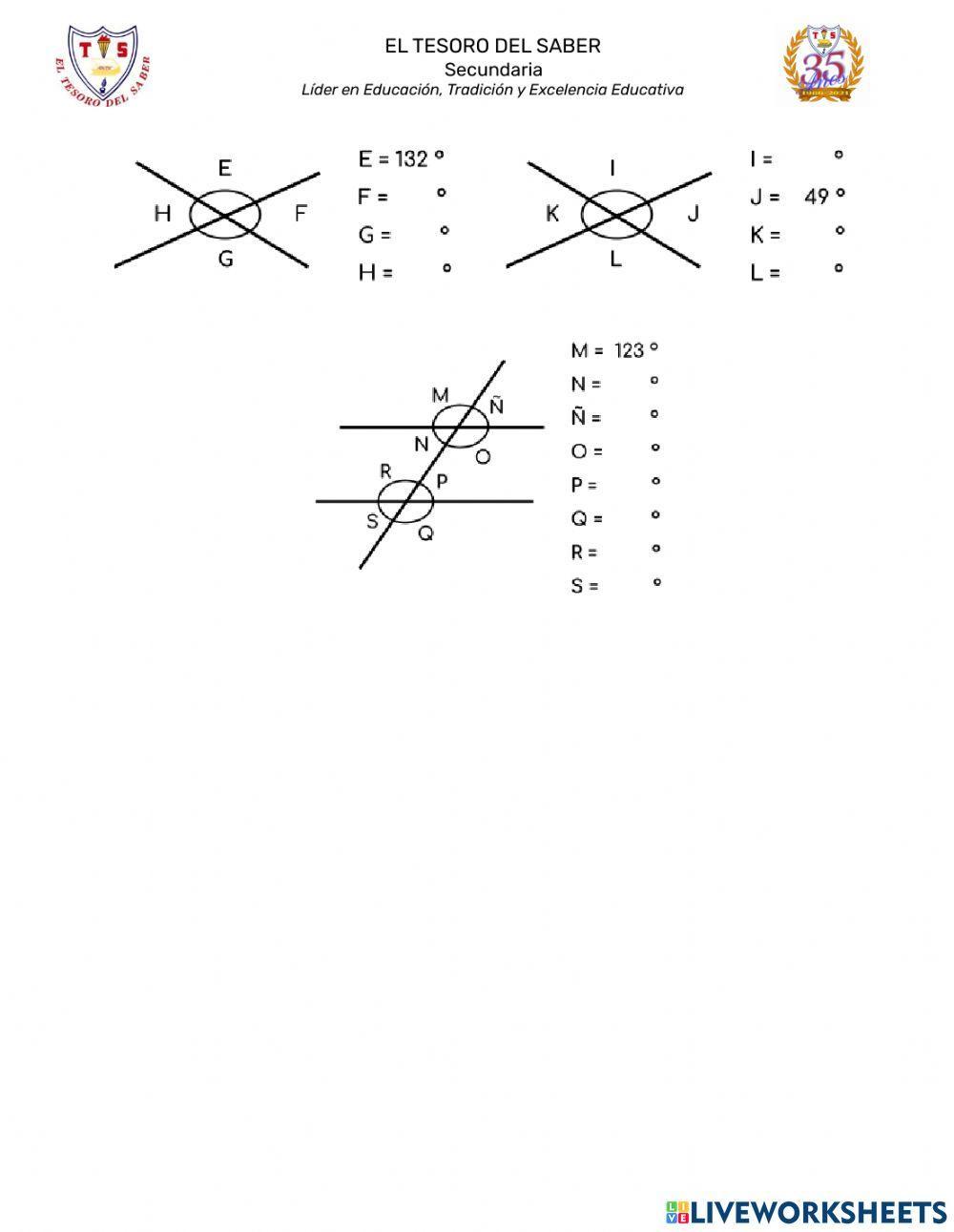 Ejercicios de Ángulos
