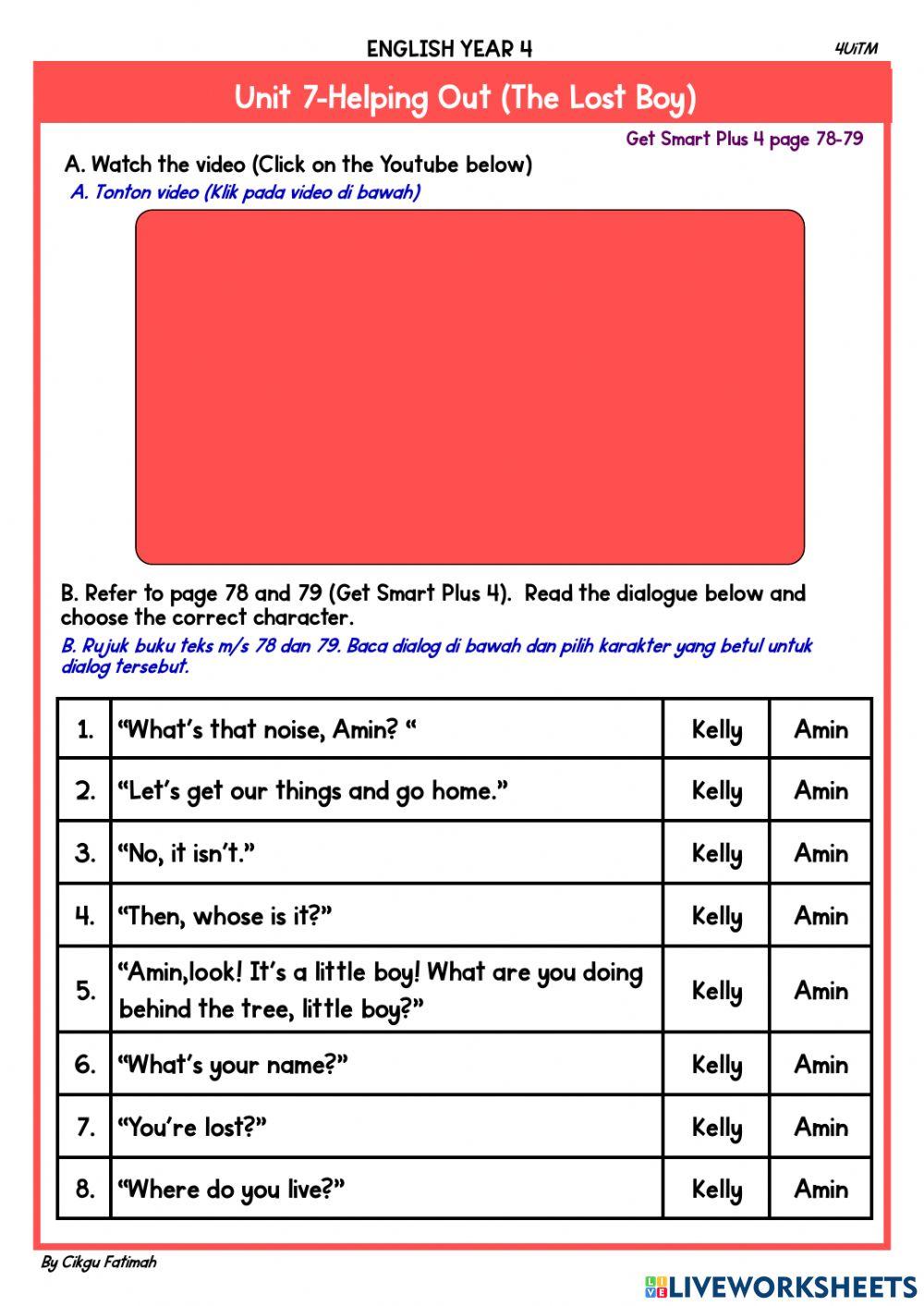 Unit 7 Helping Out(The Lost Boy 2)