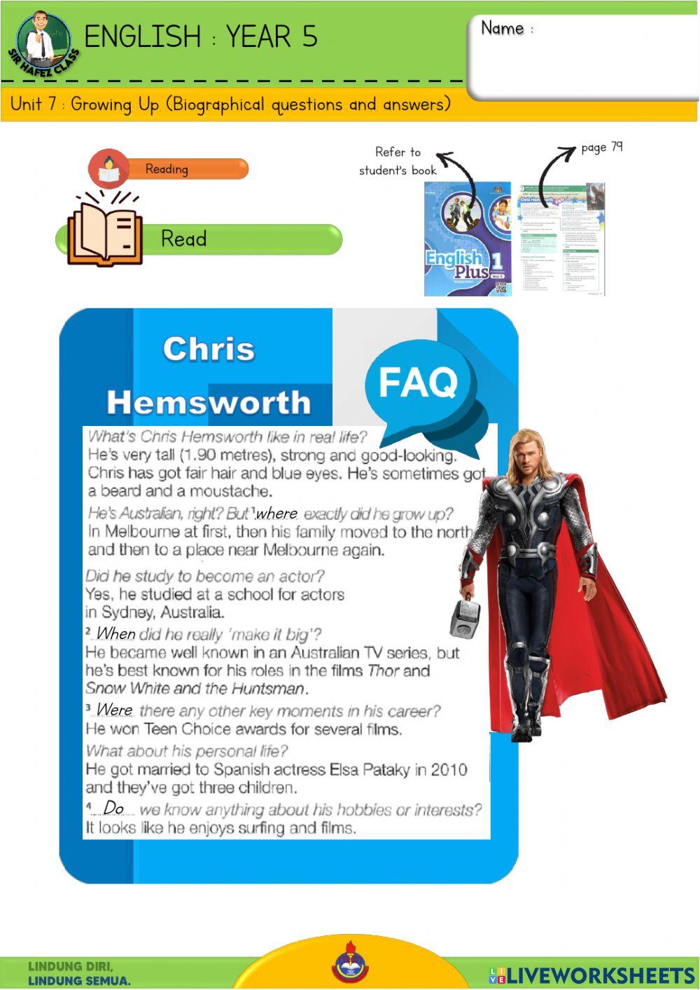 Englis Y5 - Growing up 5