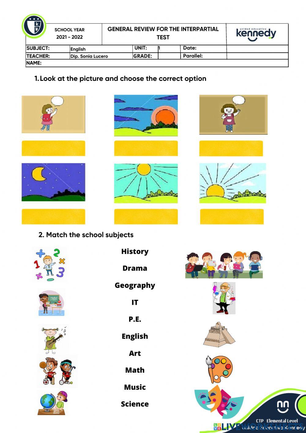 General review for the interpartial test