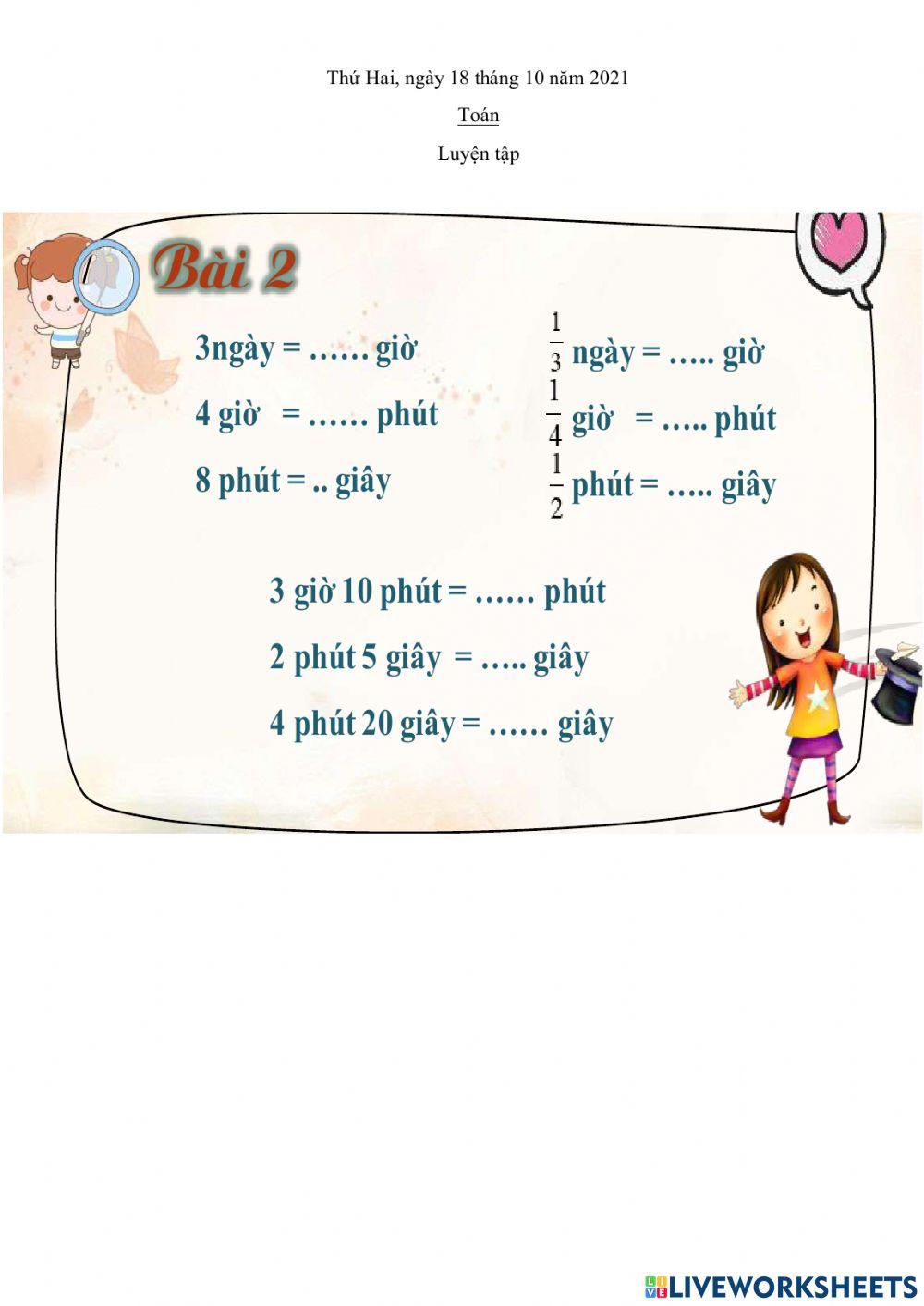 Toán | bichhong2194 | Live Worksheets