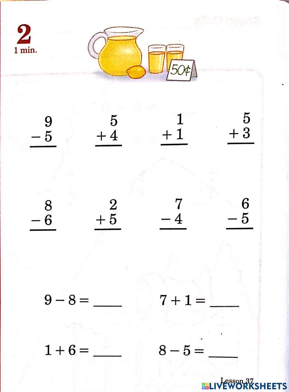 L37 Math Facts worksheet | Live Worksheets