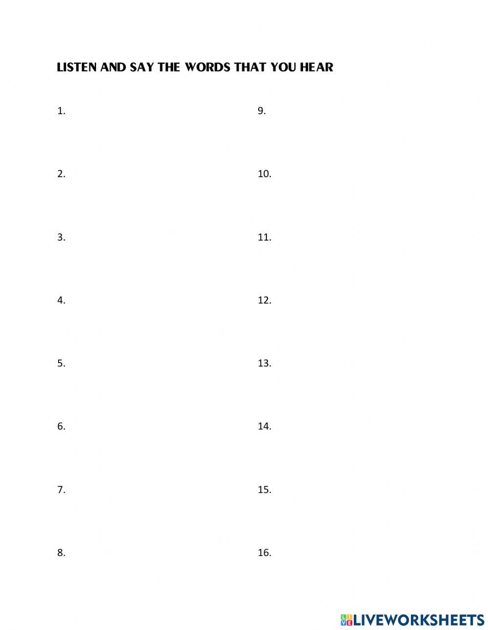 Front vowels - Practice
