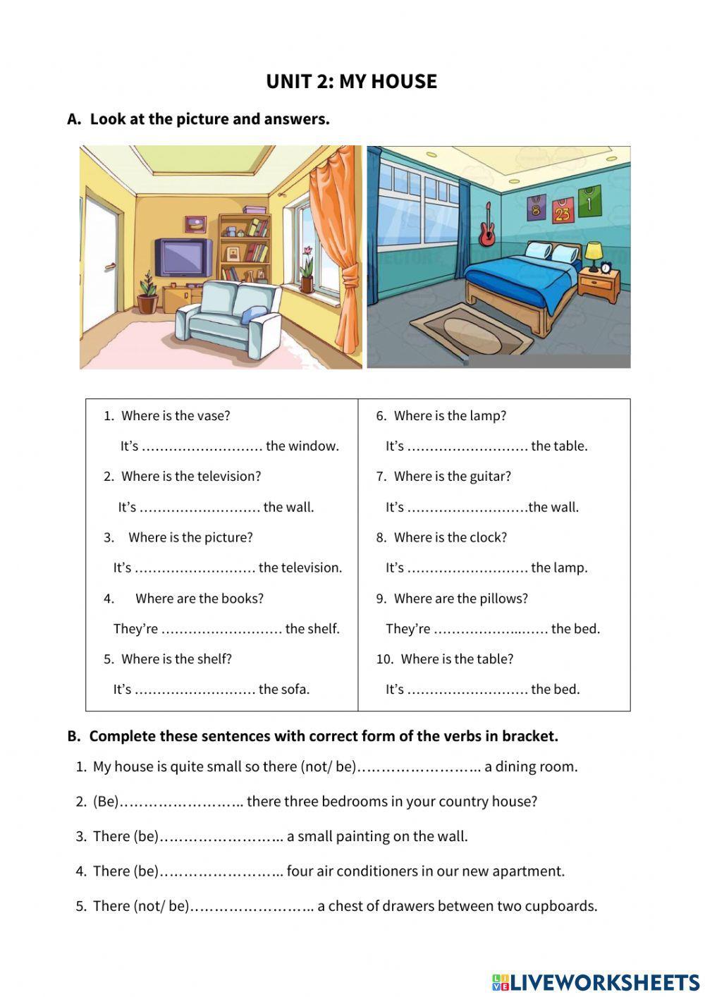 Grade 6 - Unit 2 - My house