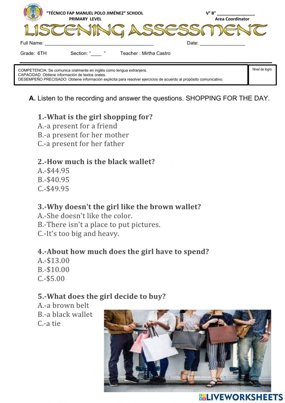 Shopping for the day