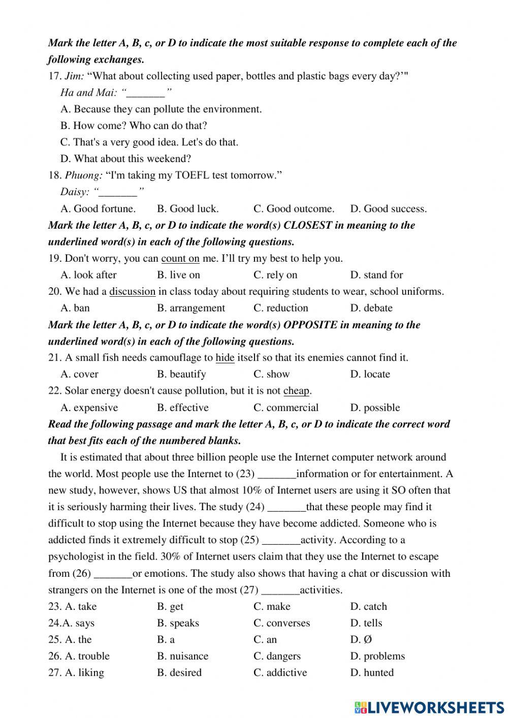 Đề thi vào lớp 10