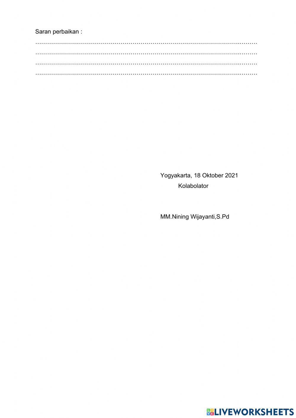 Lembar Pengamatan Siklus II