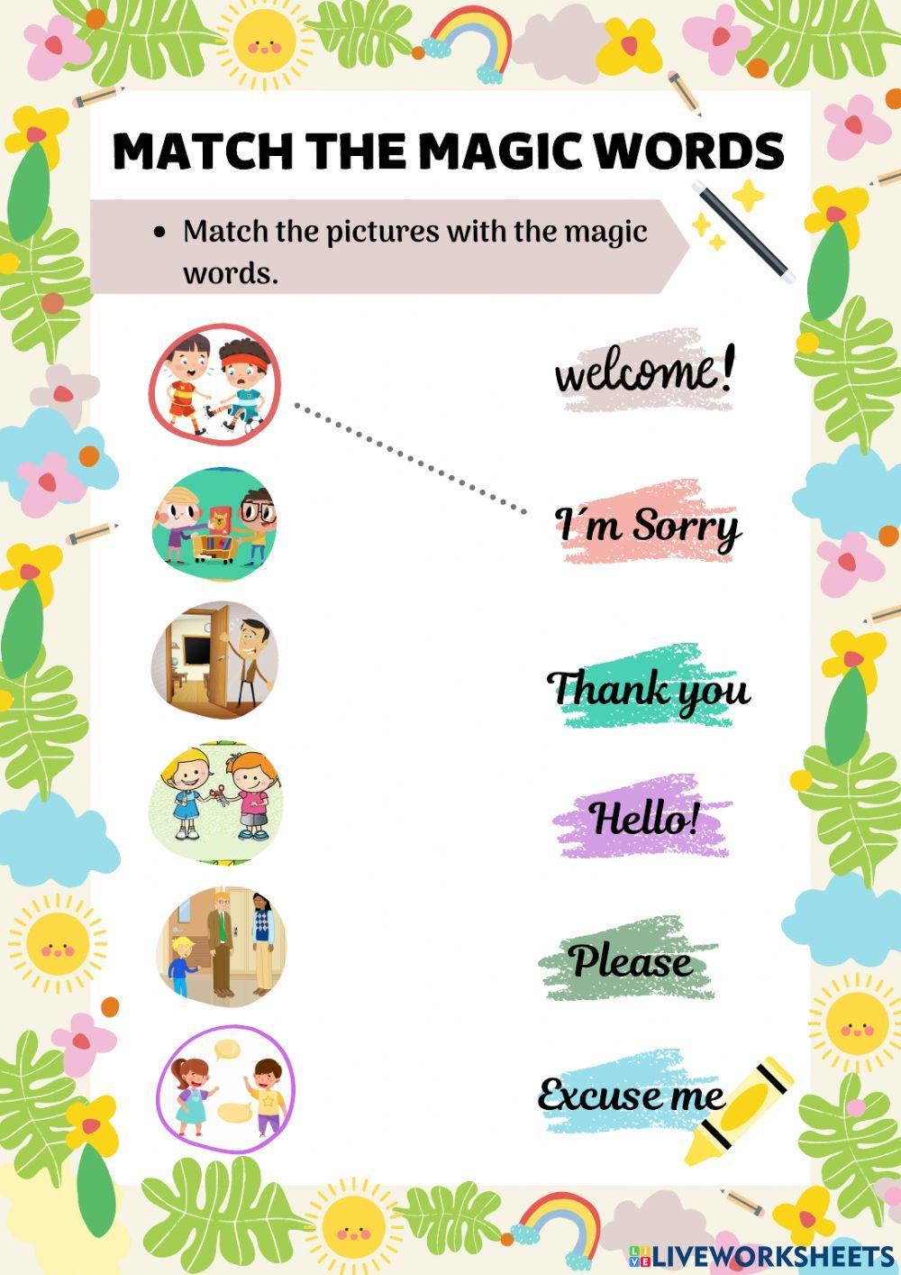 Sc 2023 Preschool Magic Words Worksheet Live Worksheets 51 OFF Sc 2023 Preschool Magic Words Worksheet Live Worksheets 51 OFF